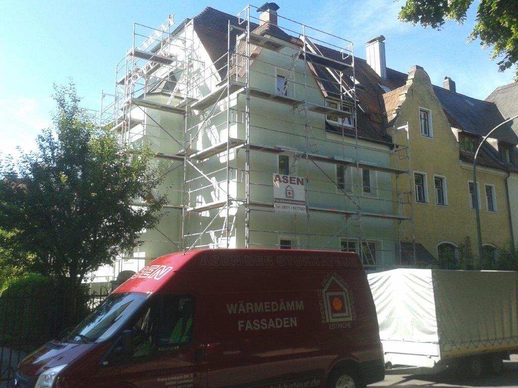 Fassadendämmarbeiten Jugendstilvilla in Landshut